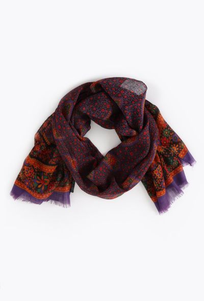 Saint Laurent Vintage Floral Paisley Scarf - 1 Saint Laurent Vintage Floral Paisley Scarf - 1