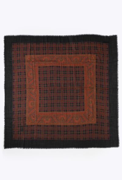Saint Laurent '70s Russian Paisley Plaid Scarf - 1 Saint Laurent '70s Russian Paisley Plaid Scarf - 1