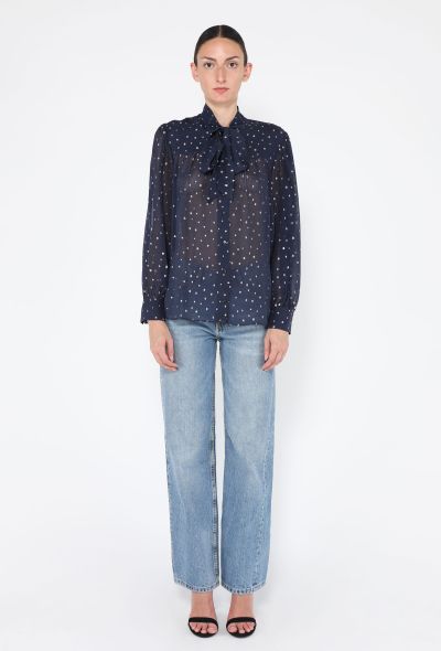 Chloé Spotted Silk Lavallière Blouse, 2025 - 2