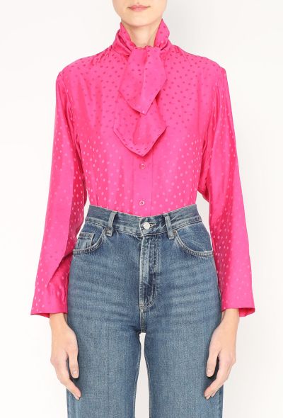Saint Laurent Vintage Polka Dot Lavallière Blouse - 1 Saint Laurent Vintage Polka Dot Lavallière Blouse - 1