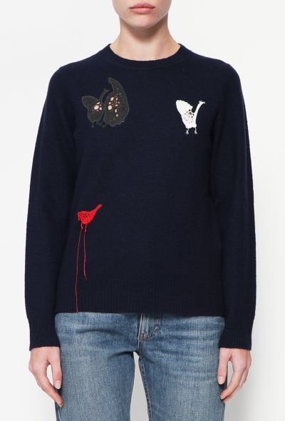 Céline Embroidered Wool Pullover - 1