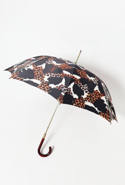                             Vintage 'YSL' Leopard Print Umbrella - 2