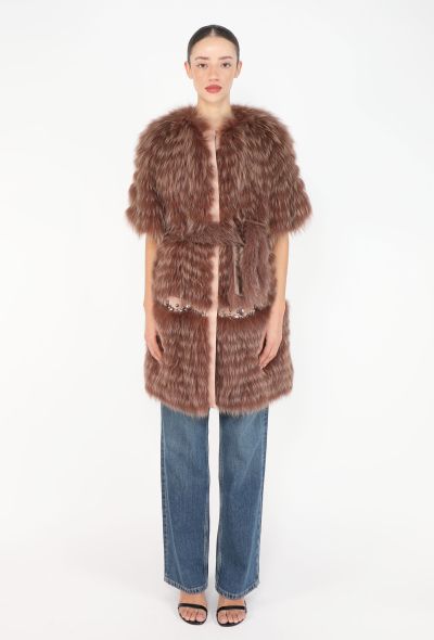 Dior Fox Fur Embellished Belted Coat - 1