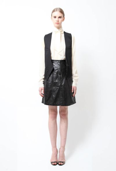                                         A-line Leather Skirt-1