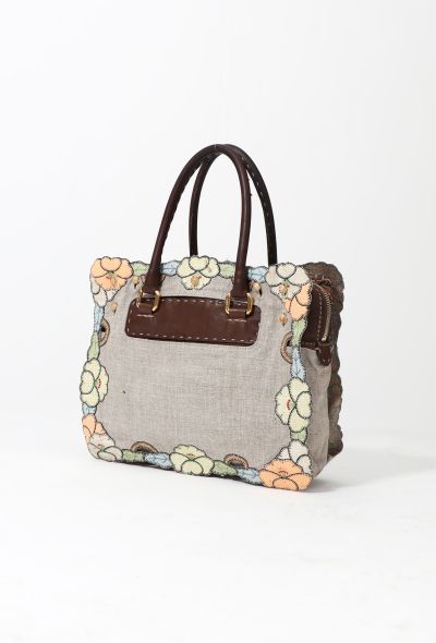 Fendi Floral Leather & Canvas Bag - 2