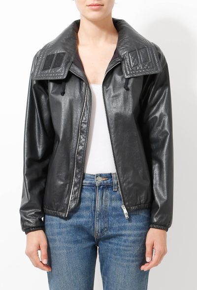                             Leather Parka Jacket - 1