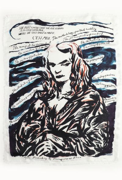 Dior F/W 2019 x Raymond Pettibon Mona Lisa Scarf - 1 Dior F/W 2019 x Raymond Pettibon Mona Lisa Scarf - 1