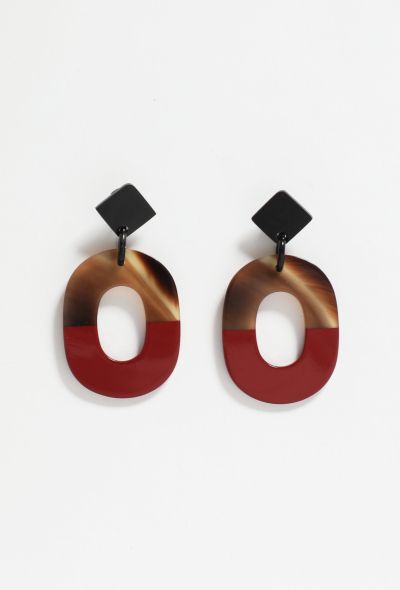 Hermès 'Isthme' Lacquered Horn Earrings - 1