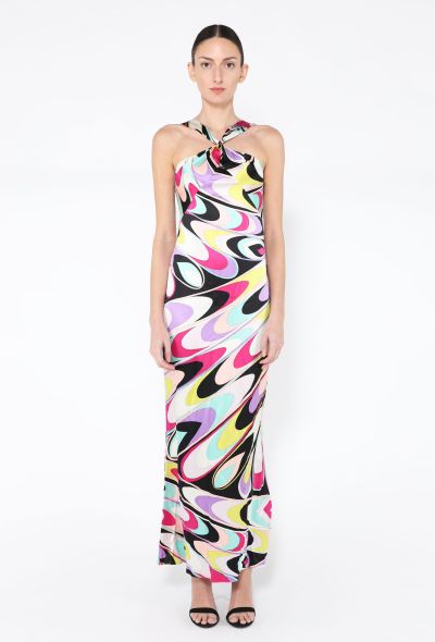 Emilio Pucci 2005 Silk Printed Halter Gown - 1