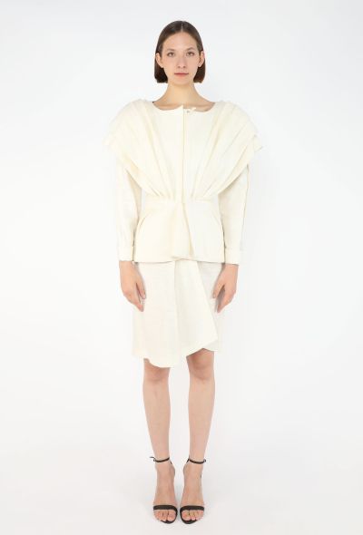 Thierry Mugler Pleated Linen Wasp Ensemble, S/S 1988 - 1