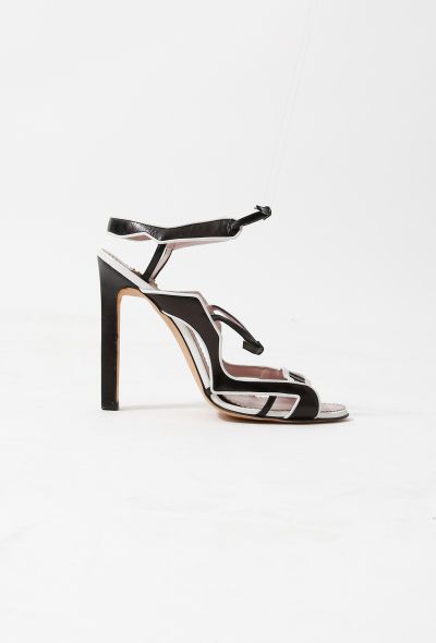                             Cut-Out Leather Sandals - 1