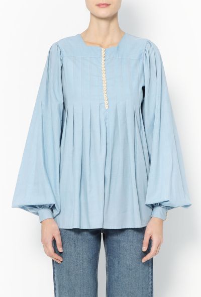 Exquisite Vintage Victorian Pleated Cotton Tunic - 1