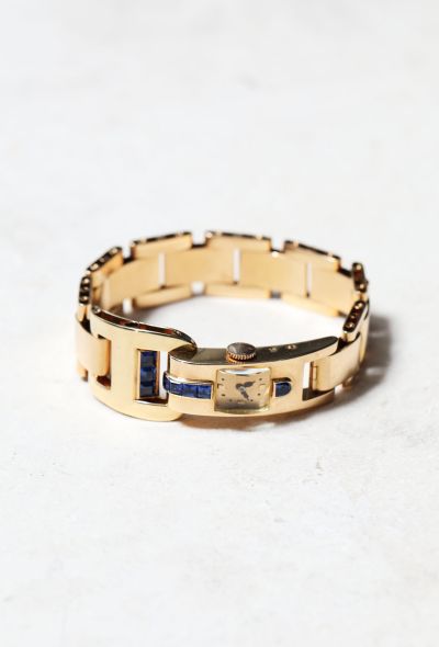                                         Vintage Lacloche 18k Gold & Sapphire Wristwatch-2