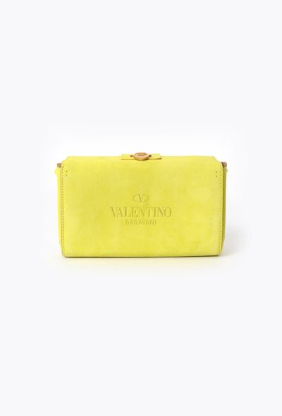 Valentino Yellow Suede Clutch - 1 Valentino Yellow Suede Clutch - 1