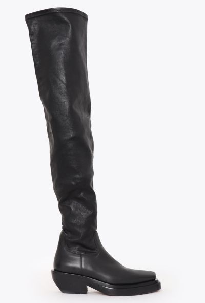 Bottega Veneta F/W 2020 Leather Western Knee Boots - 1