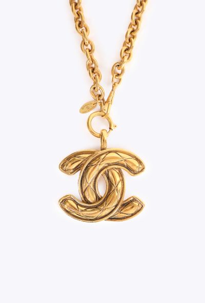 Chanel Quilted ‘CC’ Pendant Necklace, 1980s - 2