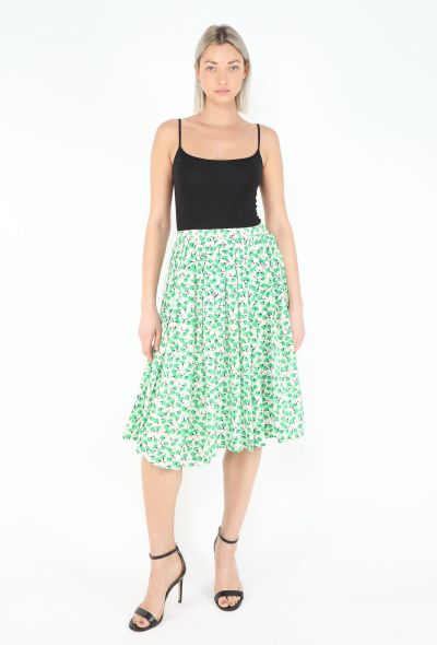 Saint Laurent Late '70s Poppy Pleated Skirt - 1