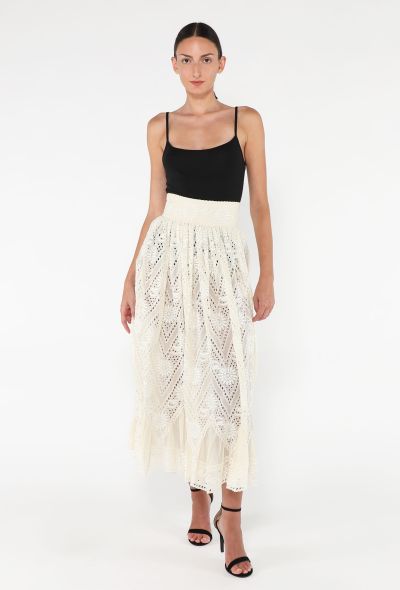 Valentino 2020 Embroidered Eyelet Skirt - 1
