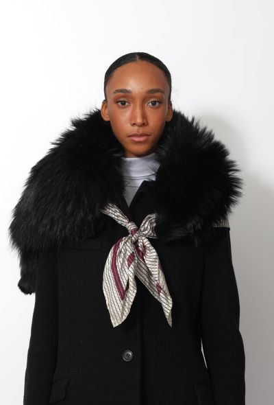                             Fur & Silk Tie Stole - 2