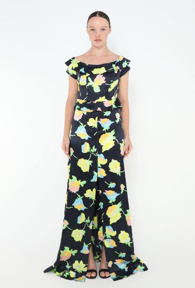 Chloé Collector S/S 1997 Floral Charmeuse Gown - 1 Chloé Collector S/S 1997 Floral Charmeuse Gown - 1