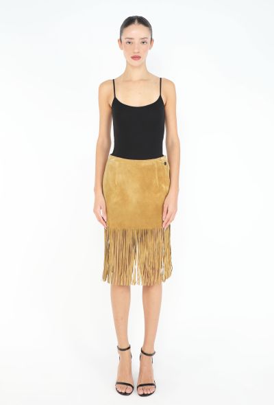 Romeo Gigli '90s Fringed Suede Skirt - 2