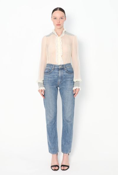 Balenciaga 2006 Lace Trim Silk Blouse - 2 Balenciaga 2006 Lace Trim Silk Blouse - 2