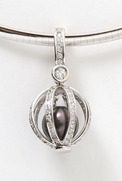 Vintage Fine Jewelry 18k White Gold & Tahitian Pearl Necklace - 2 Vintage Fine Jewelry 18k White Gold & Tahitian Pearl Necklace - 2