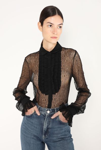 Saint Laurent 2013 Pleated Lace Blouse - 1 Saint Laurent 2013 Pleated Lace Blouse - 1