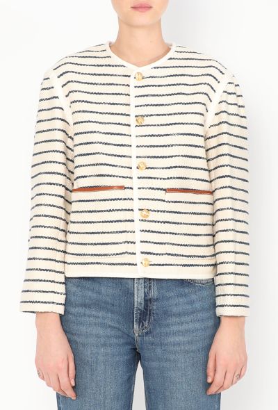 Céline 2023 Tweed Marinière Jacket - 1 Céline 2023 Tweed Marinière Jacket - 1