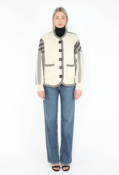 Saint Laurent Early '90s Quilted Intarsia Cardigan - 2