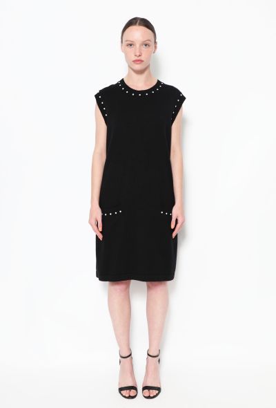                                         Cashmere Pearl Trim Knit Dress-2