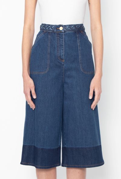 Valentino 2020 Braided Denim Culottes - 2