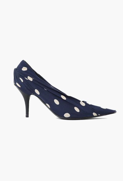 Balenciaga F/W 2017 Ruched Polka Dot Heels - 1 Balenciaga F/W 2017 Ruched Polka Dot Heels - 1