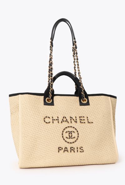 Chanel Raffia Medium Deauville Tote Bag - 2 Chanel Raffia Medium Deauville Tote Bag - 2