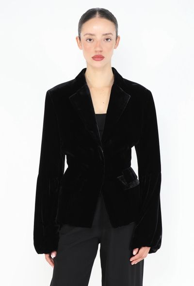 Gucci 1999 Velvet Bell-Sleeve Blazer - 1