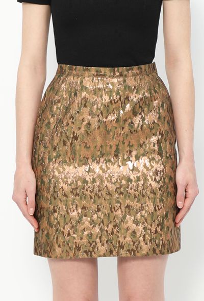 Alaïa Vintage Metallic Camouflage Skirt - 2