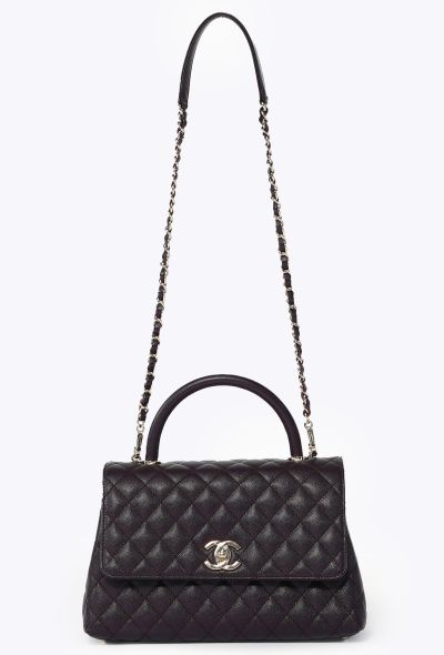Chanel Classic Medium Dark Prune Coco Handle Flap Bag - 1
