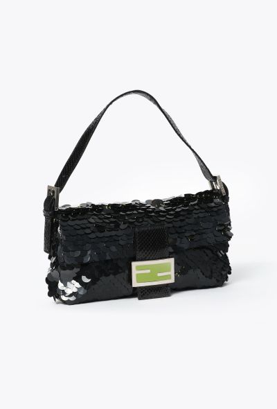 Fendi Vintage Sequin & Python Baguette Bag - 2
