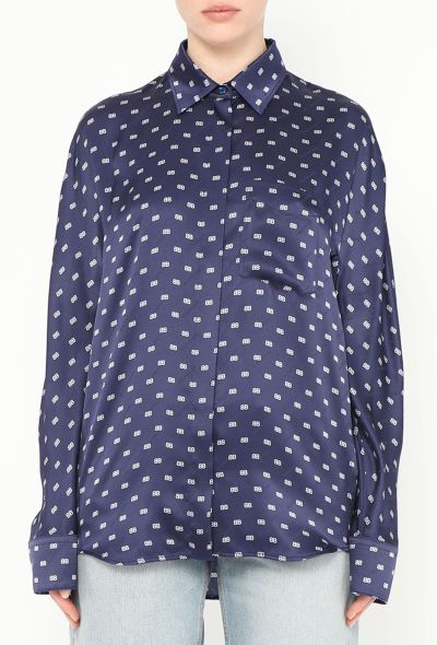 Balenciaga 2017 Silk Logo Blouse - 2 Balenciaga 2017 Silk Logo Blouse - 2