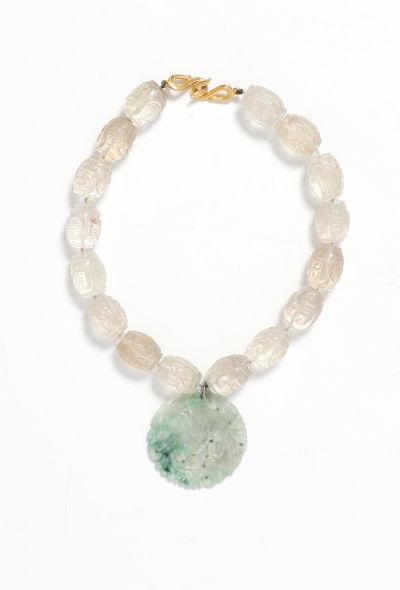                                         Embossed Jadeite Pendant Necklace-1
