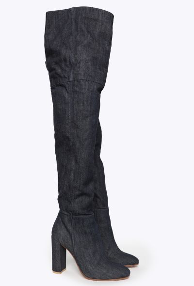 Gianvito Rossi Denim Thigh-High Boots - 2
