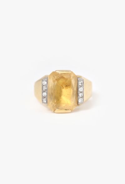 Vintage Fine Jewelry 18k Gold, Diamond & Citrine Ring - 1 Vintage Fine Jewelry 18k Gold, Diamond & Citrine Ring - 1