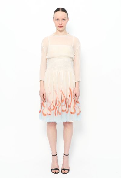 Prada S/S 2012 Flaming Chiffon Dress - 1