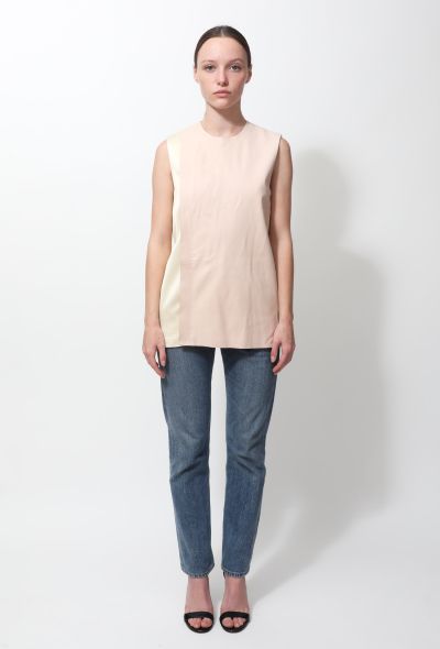                             Bicolor Leather Panel Top - 1