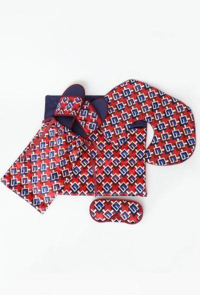Gucci 4-piece Red Silk Emblem Travel Set - 1 Gucci 4-piece Red Silk Emblem Travel Set - 1