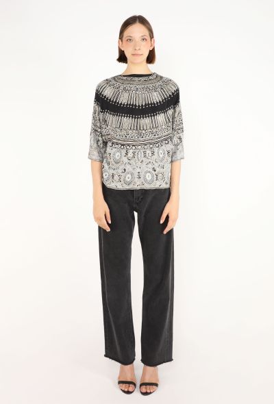 Dries Van Noten Embellished Silk Appliqué Top - 2