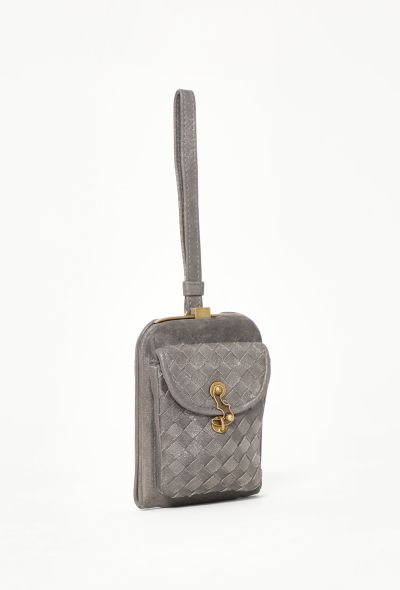 Bottega Veneta Silver Intrecciato Mini Clutch - 2 Bottega Veneta Silver Intrecciato Mini Clutch - 2