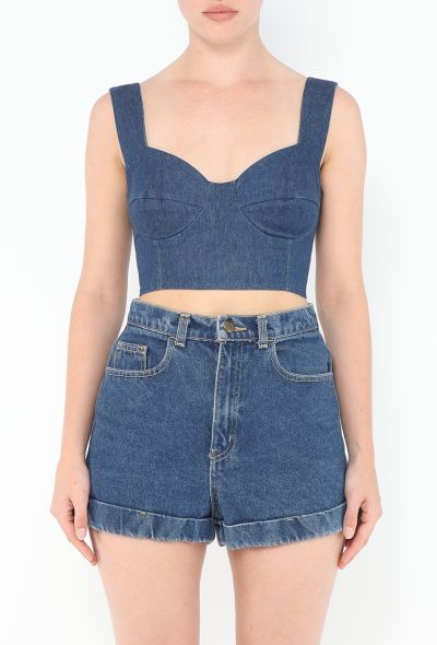 Cacharel '80s Denim Bustier Top - 2 Cacharel '80s Denim Bustier Top - 2