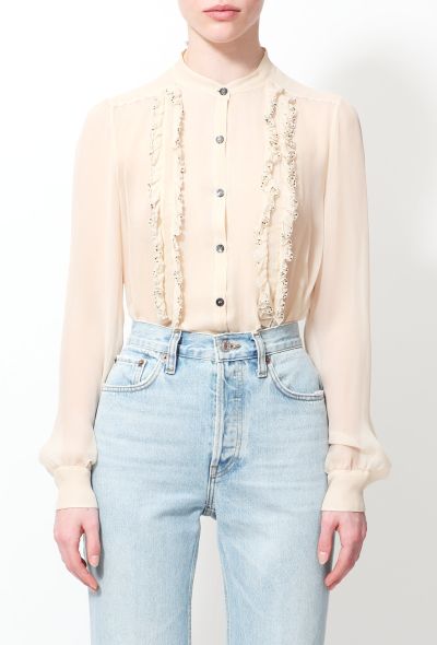                                         2005 Phoebe Philo Ruffled Georgette Blouse-1