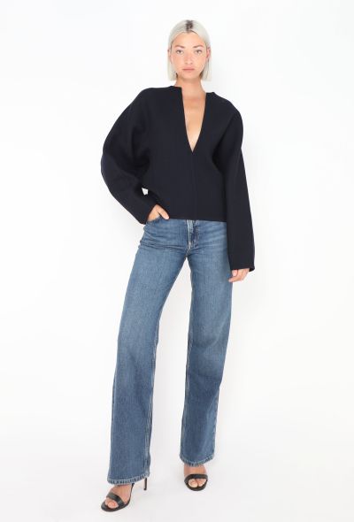 Céline Plunging Twill Top - 2